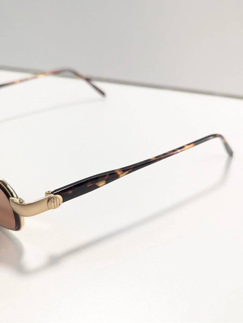 Harley-Davidson HDS 054 YG-1 135 Golden Tone Tortoise Frames ONLY Y2K